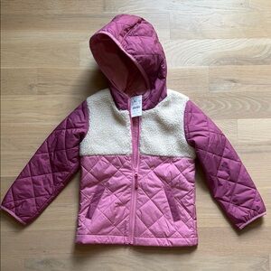 🆕 J.Crew Girls Sherpa Hooded Puffet Jacket - Size XS *** NWT ***